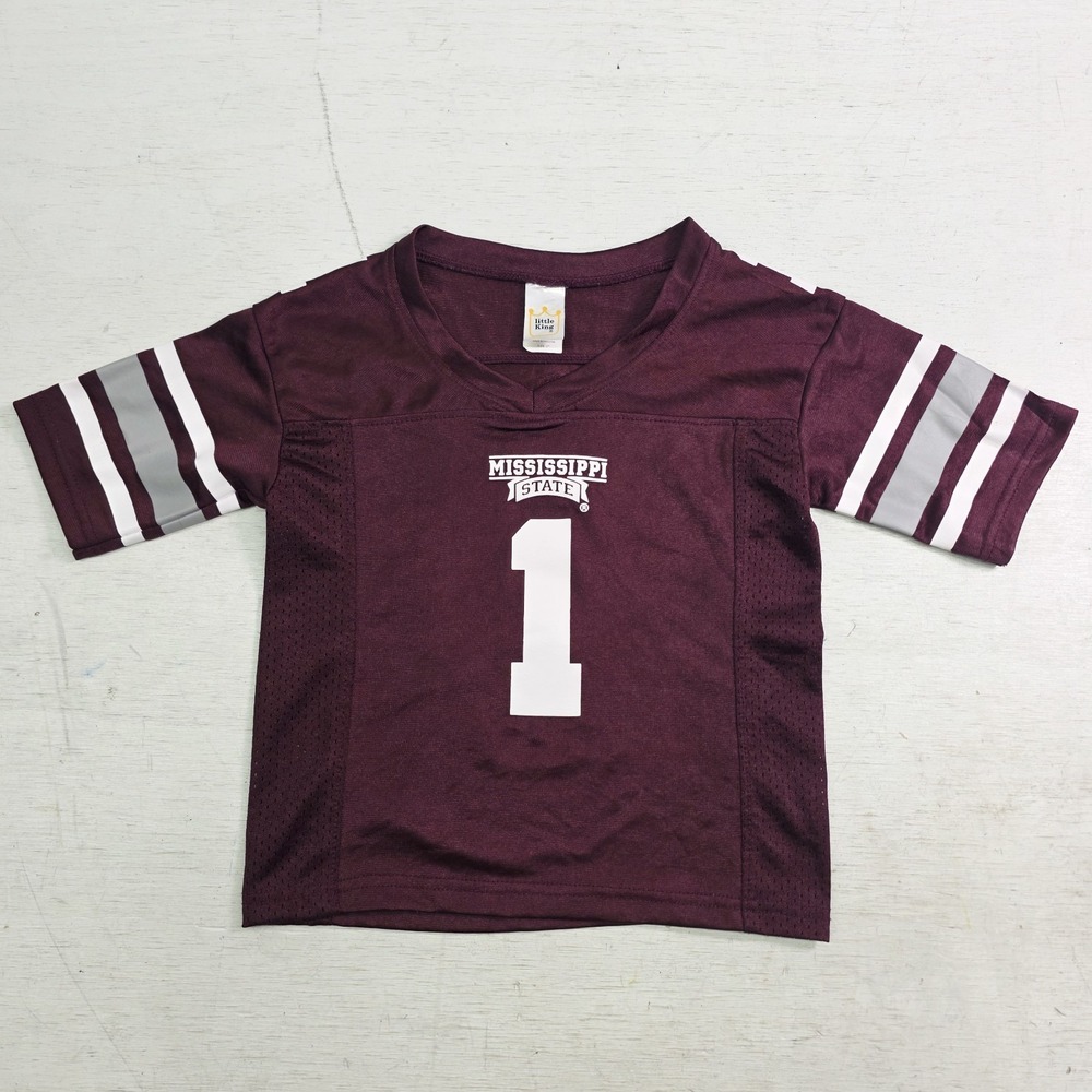 Mississippi State Bulldogs Football #1 Jersey Maroon NCAA Boys Toddlers Sz 3T